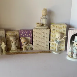 Six Enesco Precious Moments Bisque Porcelain Figurines