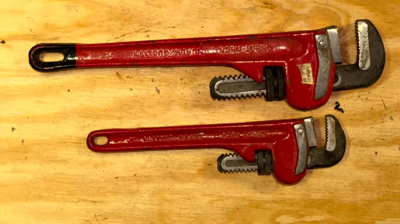 Two Great Neck Pipe Wrenches, 14 Inch and 10 Inch