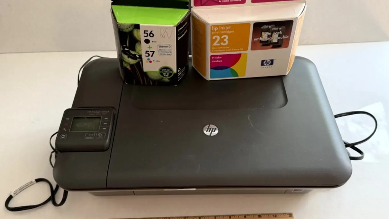 HP Deskjet 3052A All-in-One Printer, Two Boxes of HP Ink Cartridges