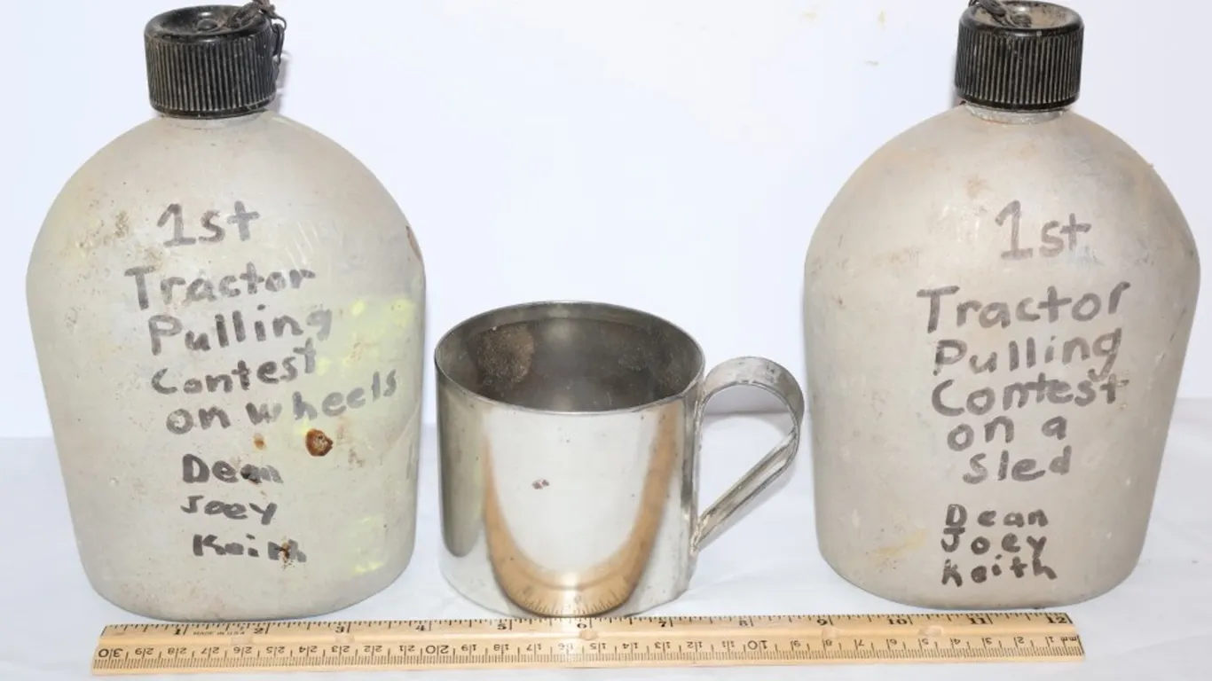 Two Canteens and One Metal Cup