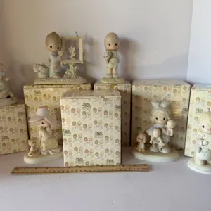 Six Enesco Precious Moments Bisque Porcelain Figurines