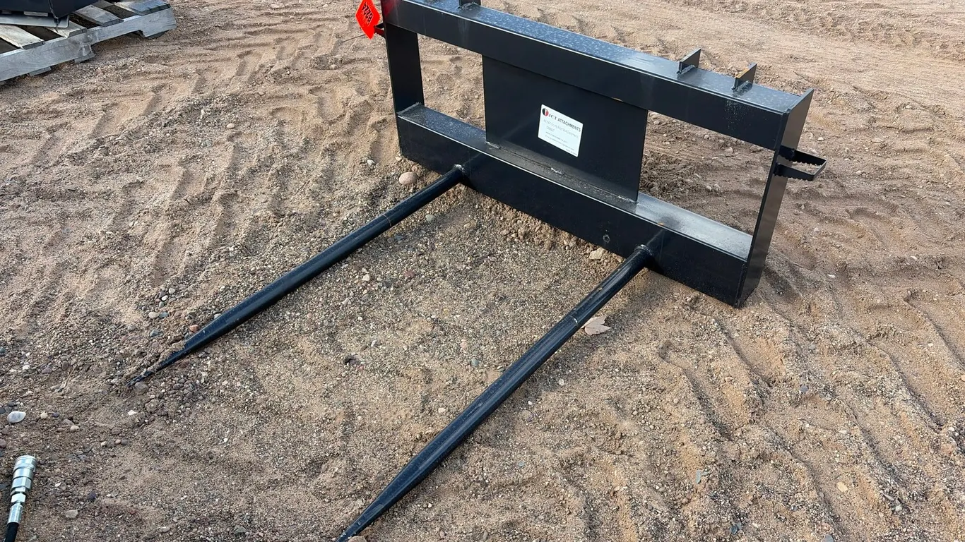 Unused JCT Skid Steer Two Tine Bale Spear Attachment
