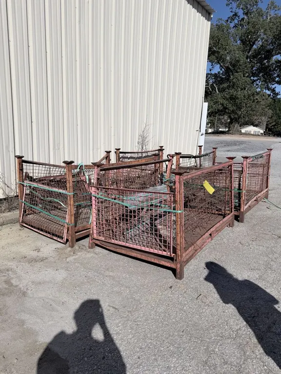 Lot of (4) Steel Storage Baskets