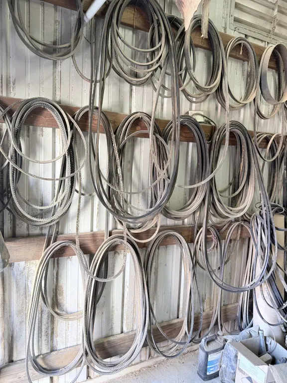 Lot of Assorted Industrial Belts and Chains