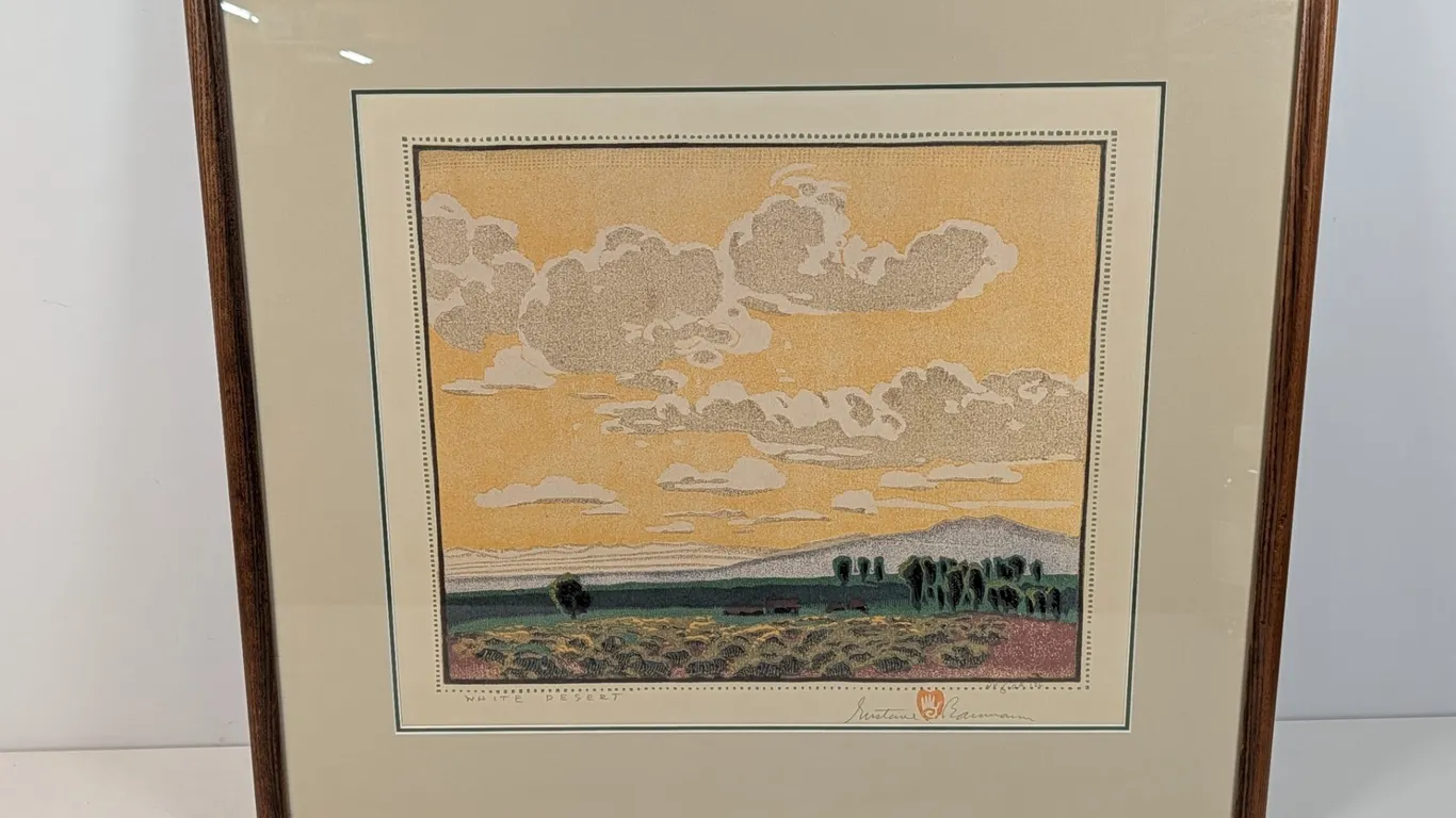 Gustave Baumann "White Desert" Woodcut Print