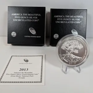 2013 America the Beautiful Five Ounce Silver Uncirculated Coin - Great Basin National Park