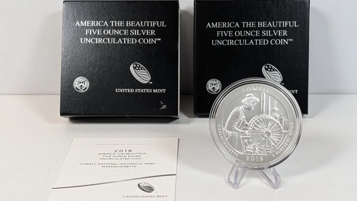 2019 Lowell National Historical Park 5 oz Silver Uncirculated Coin