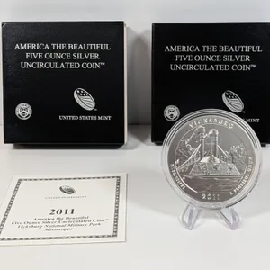 2011 America the Beautiful Vicksburg National Military Park 5 Ounce Silver Uncirculated Coin
