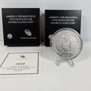 2010 America the Beautiful Hot Springs 5 Ounce Silver Uncirculated Coin