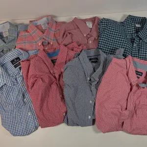 Lot Of 8 Men's Assorted Checkered Dress Shirts