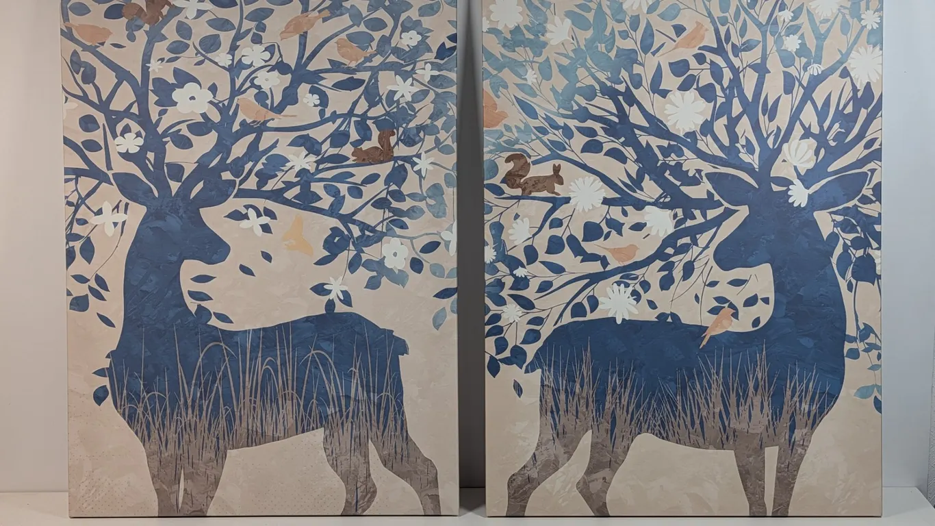 Pjätteryd Deer Tree Wall Art Canvas Duo