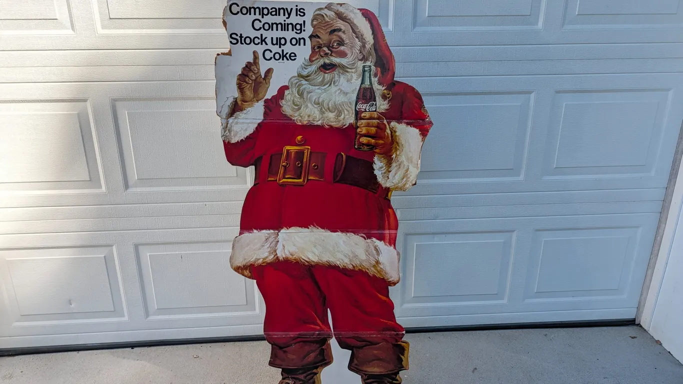 Vintage Coca-Cola Santa Cardboard Standee