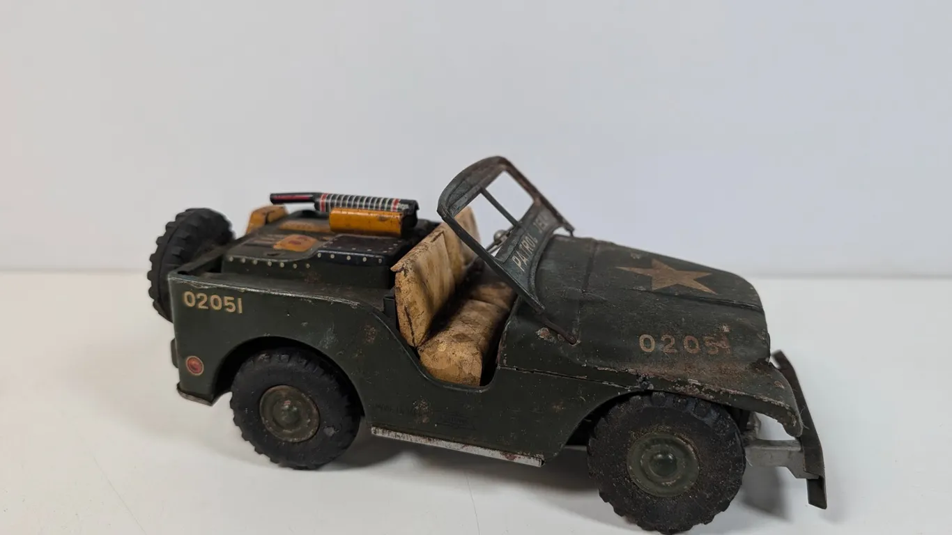 Vintage Showa Tin Toy Military Jeep