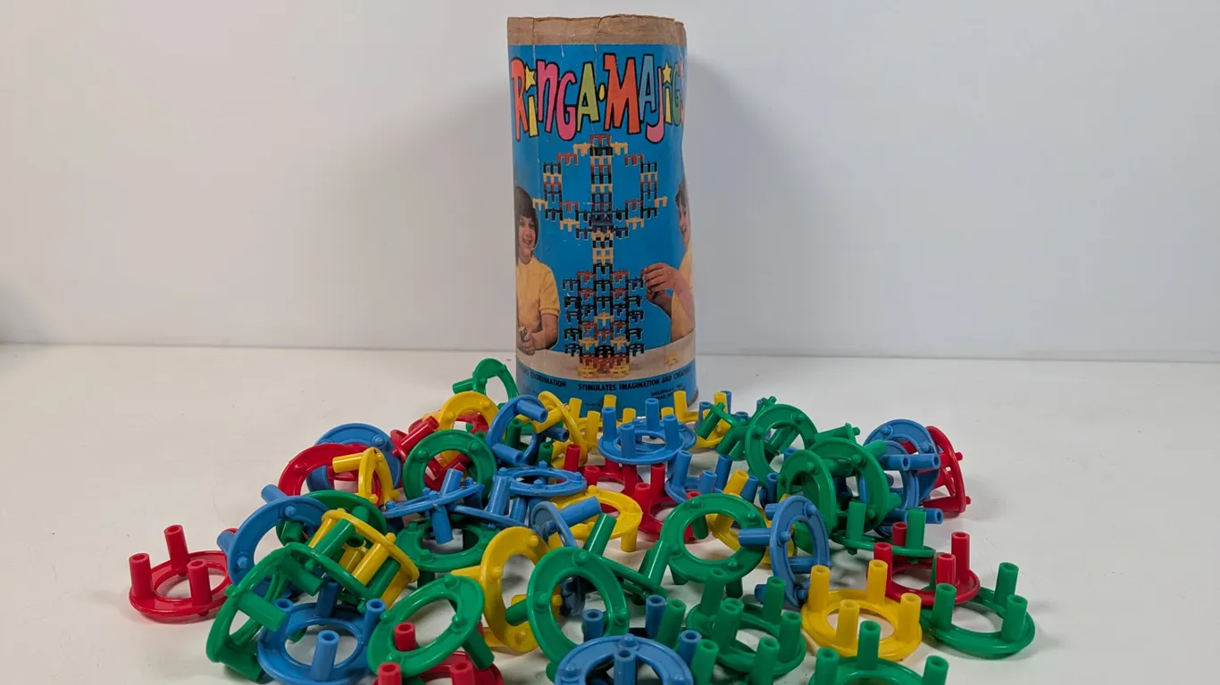Vintage Ring-a-Magics Construction Toy Set