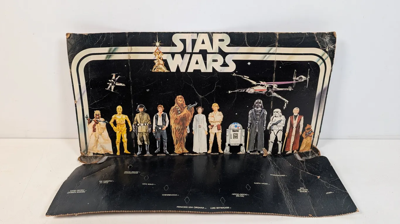 1997 Kennards Star Wars Original 12 Figures Cardboard Display Backing