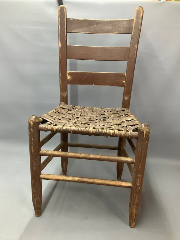 Wood Ladder Back Chair with Woven Seat