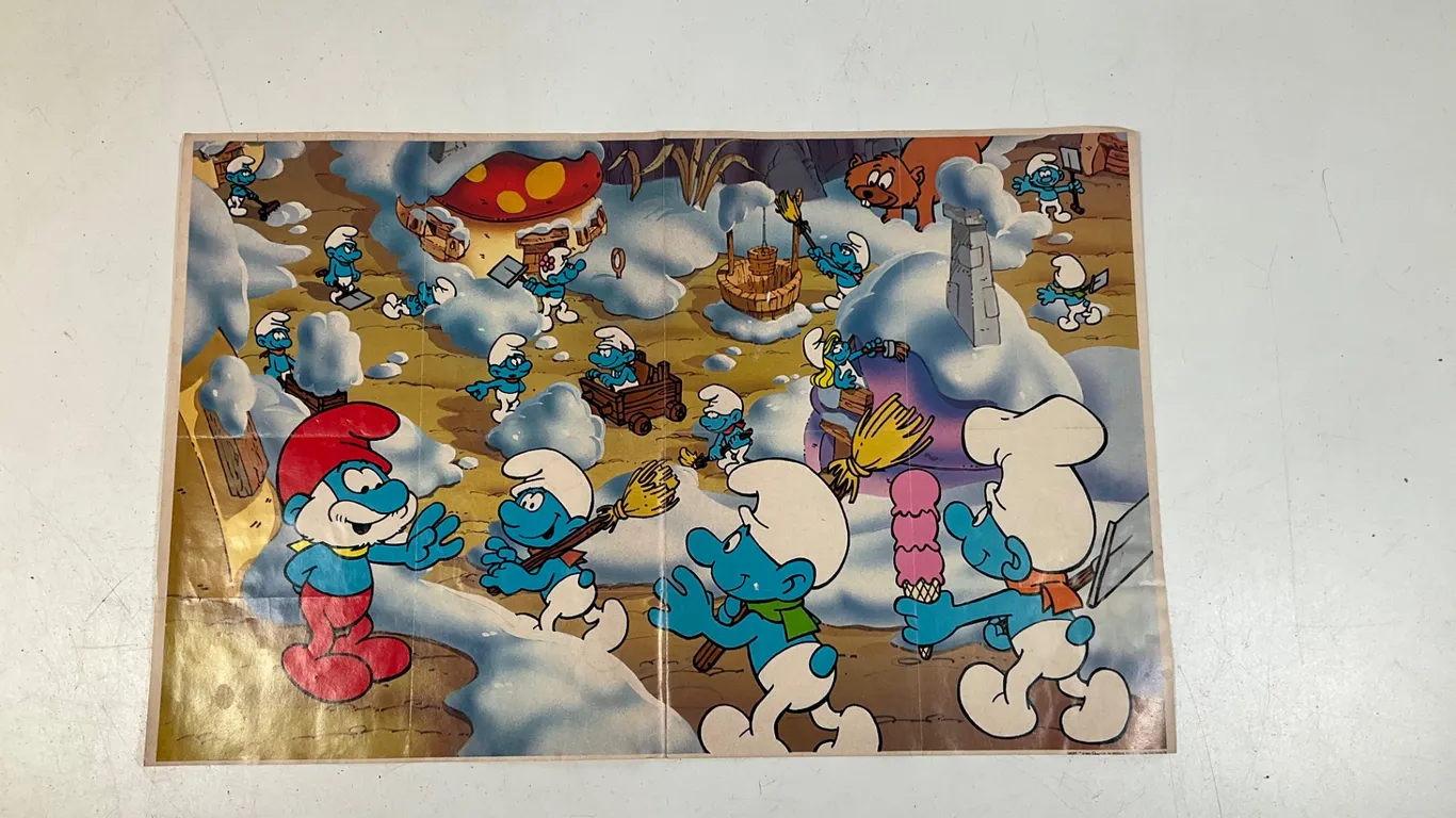 Vintage Smurfs Cartoon Paper Poster