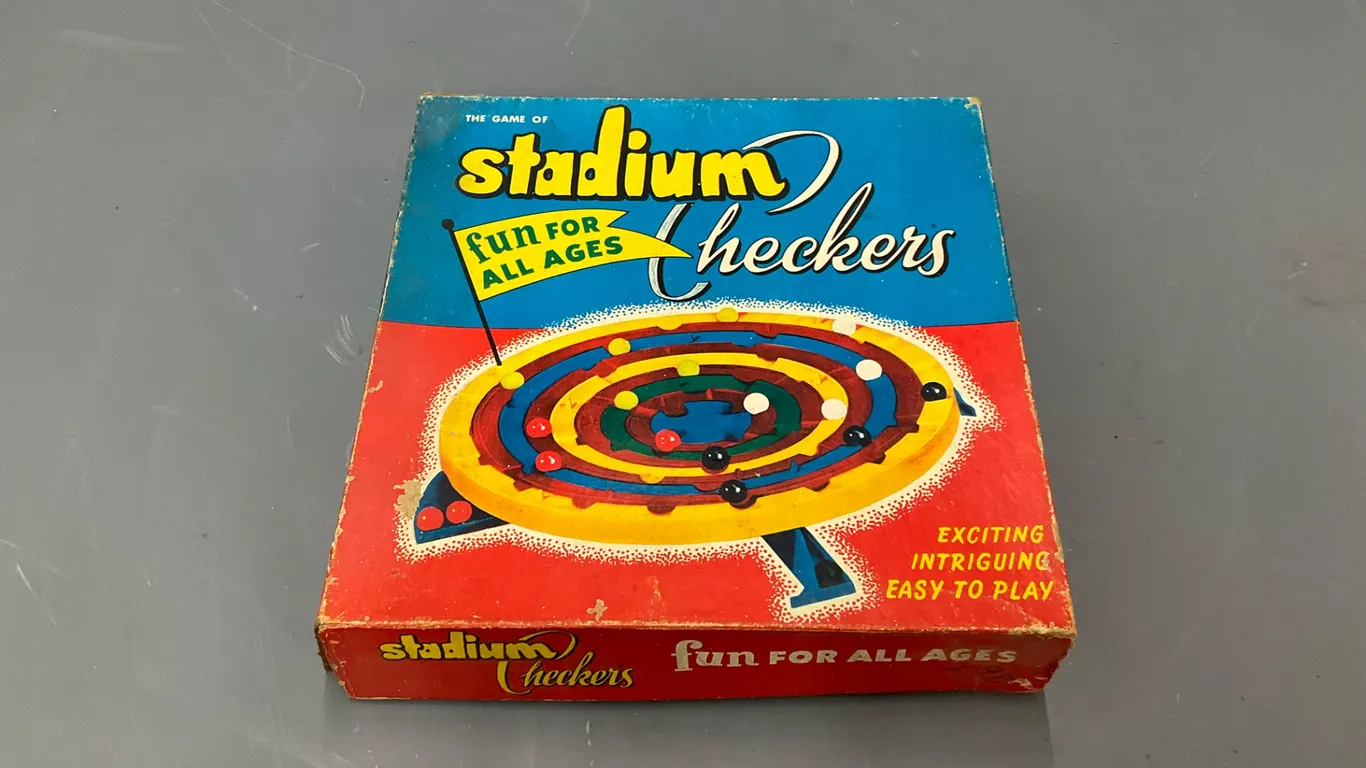 Vintage Stadium Checkers Board Game