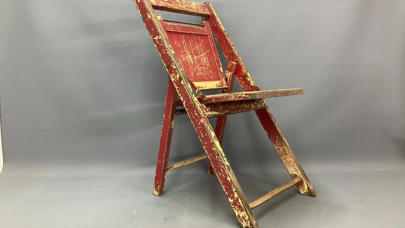 Vintage Painted Wooden Folding Chair