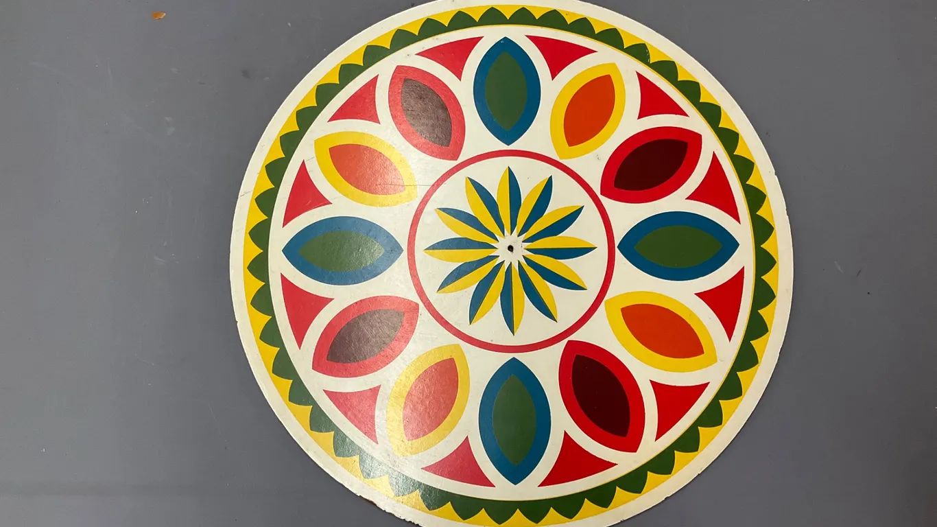 Vintage Hex Sign Circular Mat