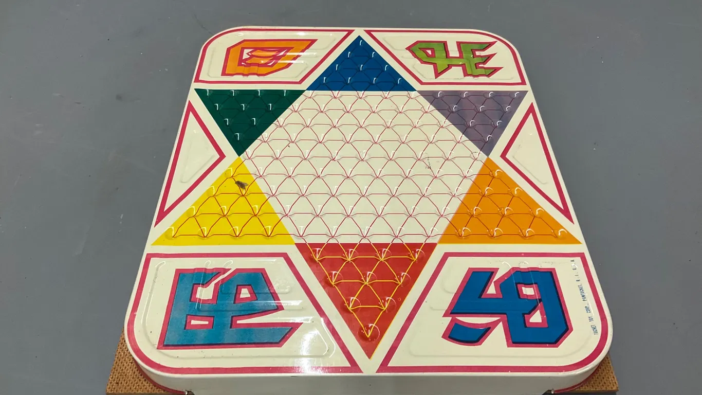 Vintage Chinese and Regular Checkers Board Game Set