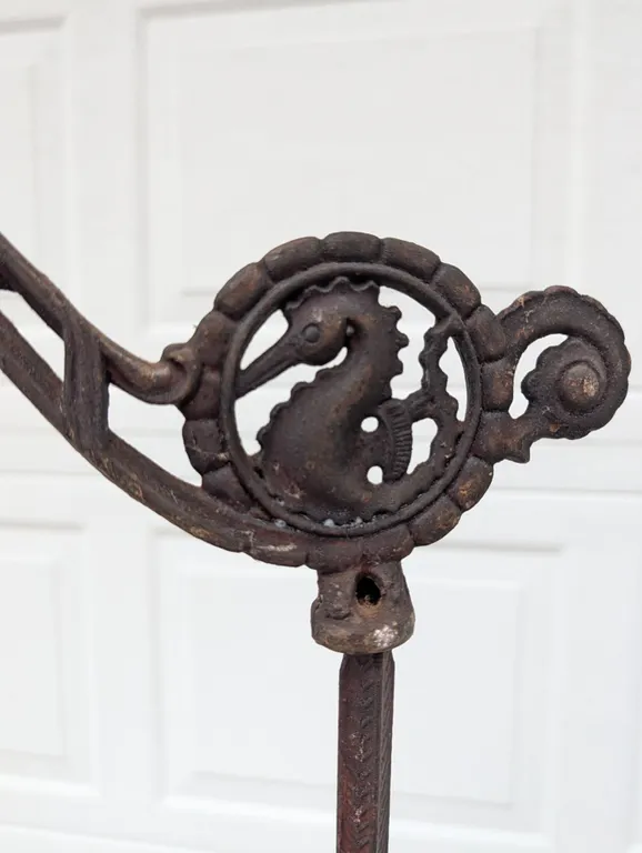 Cast Iron Floor Lamp with Seahorse Motif