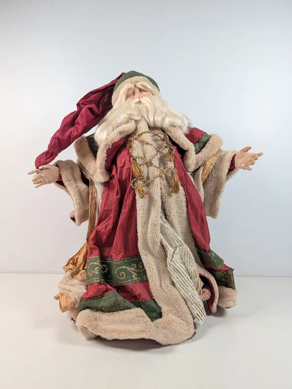 Fabric Dressed Santa Claus Figure