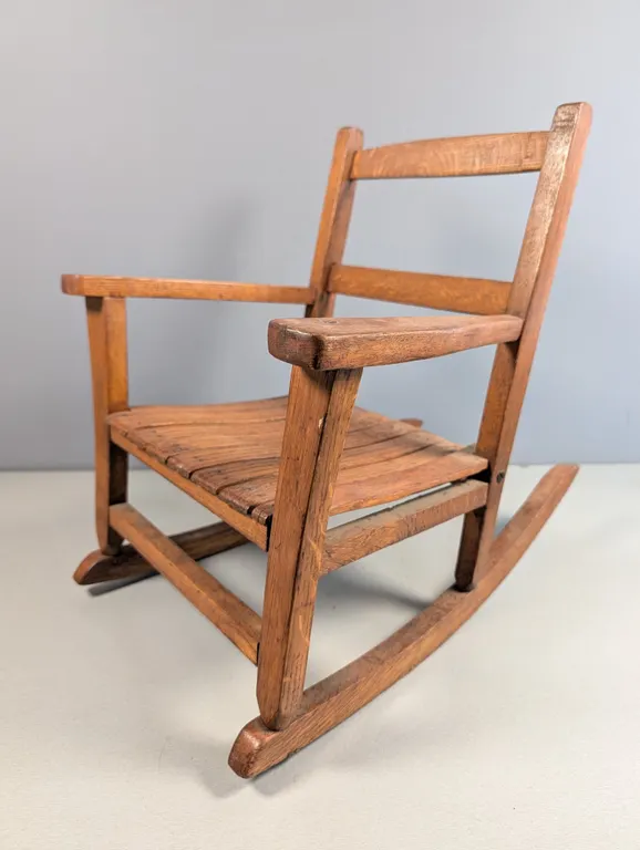 Child's Oak Slat Rocking Chair