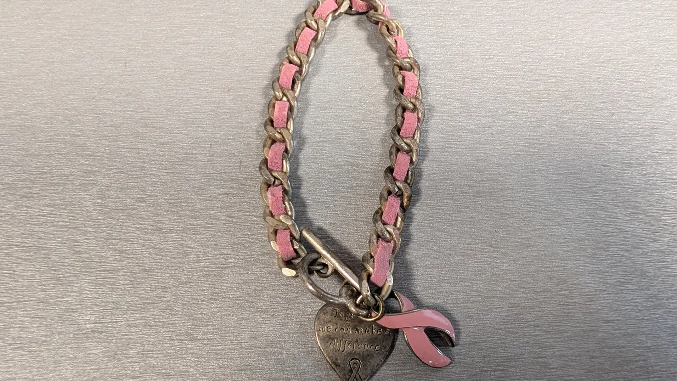 Pink Ribbon Chain Bracelet