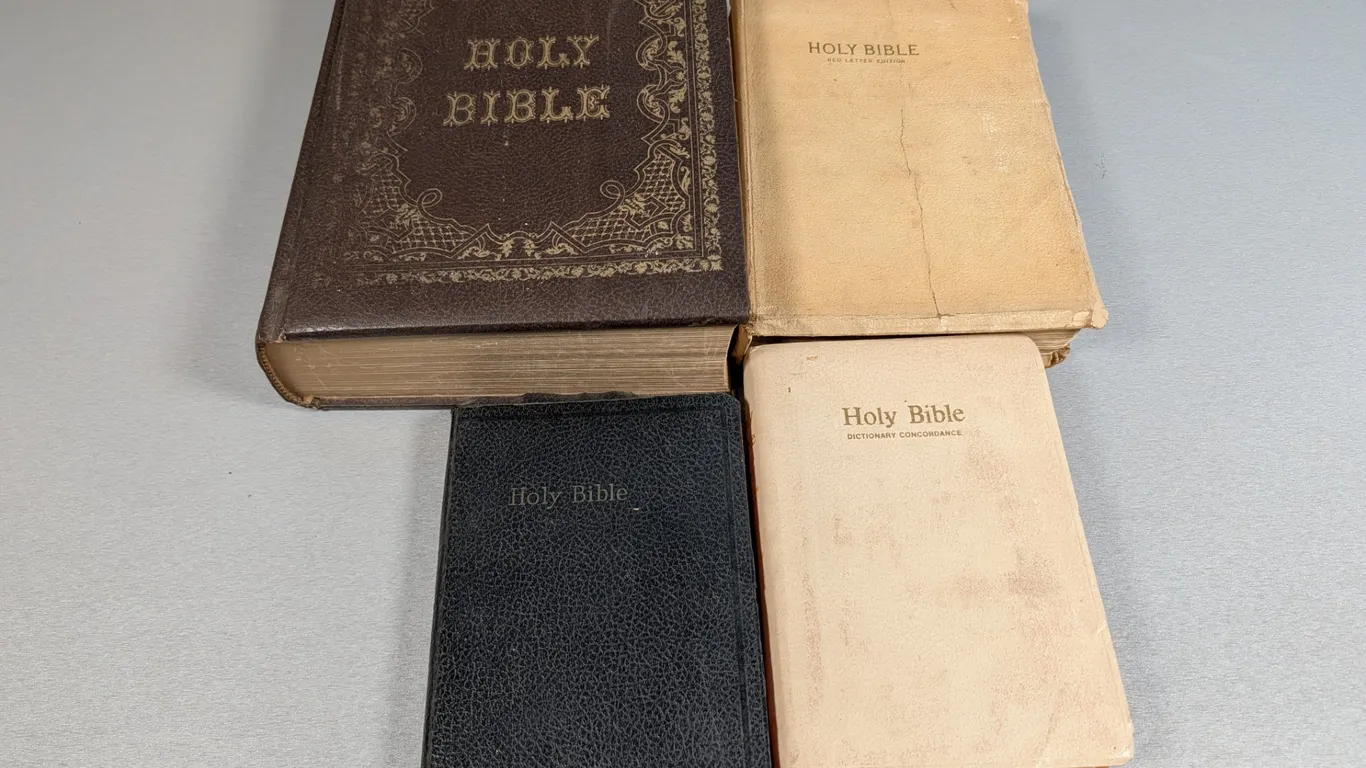 Collection of Vintage Holy Bibles