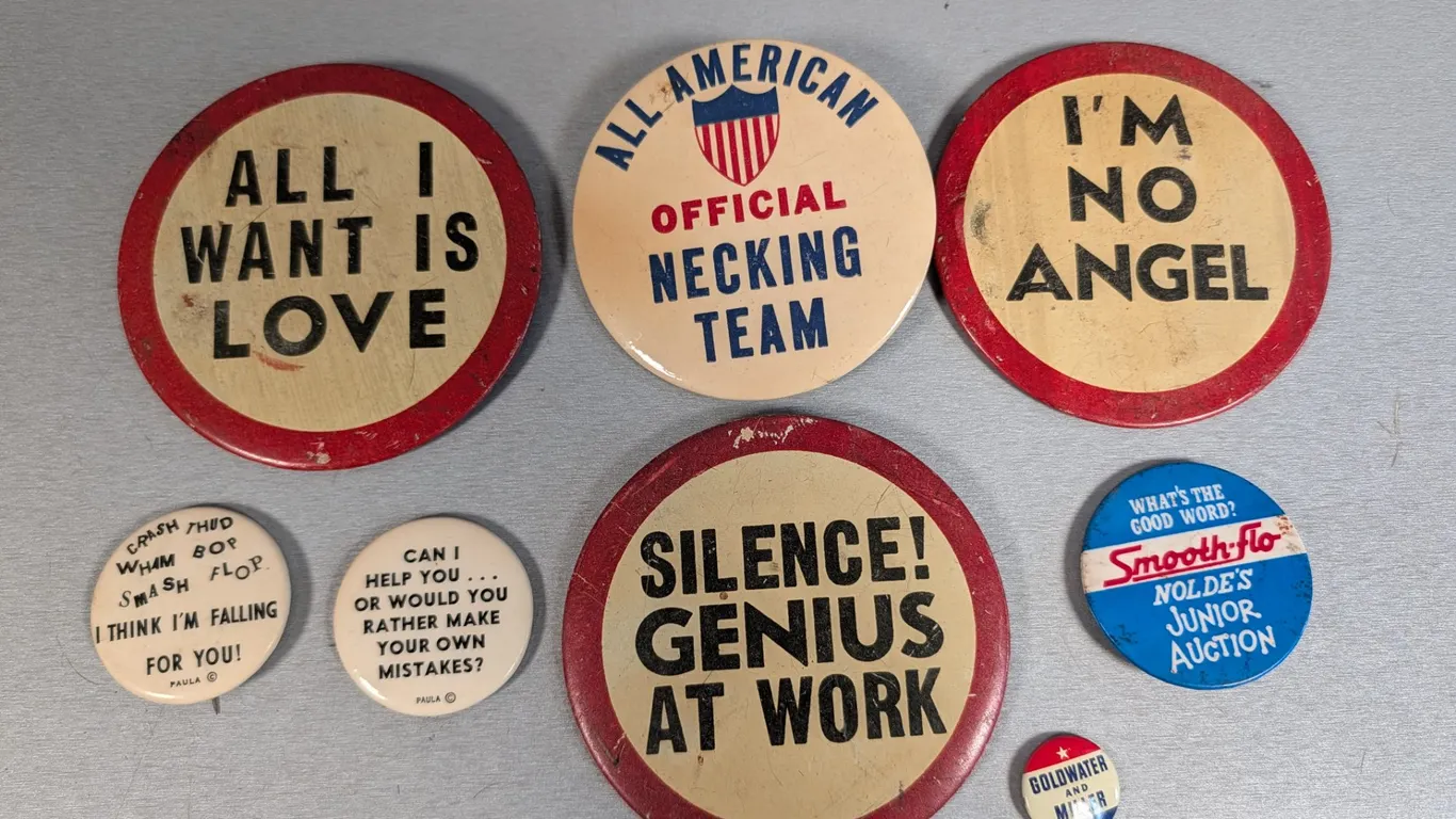 Collection of Vintage Slogan Pins