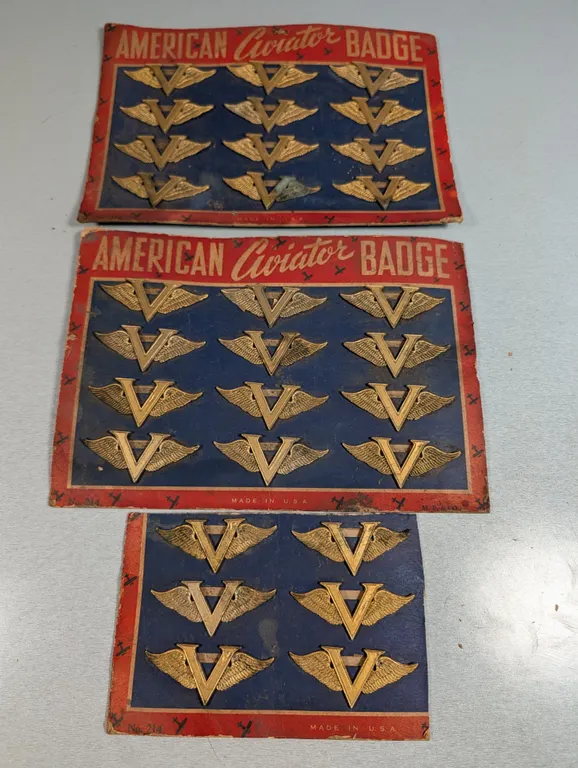 Vintage American Aviator Badge Gold-Tone Metal Pins (30 Count)