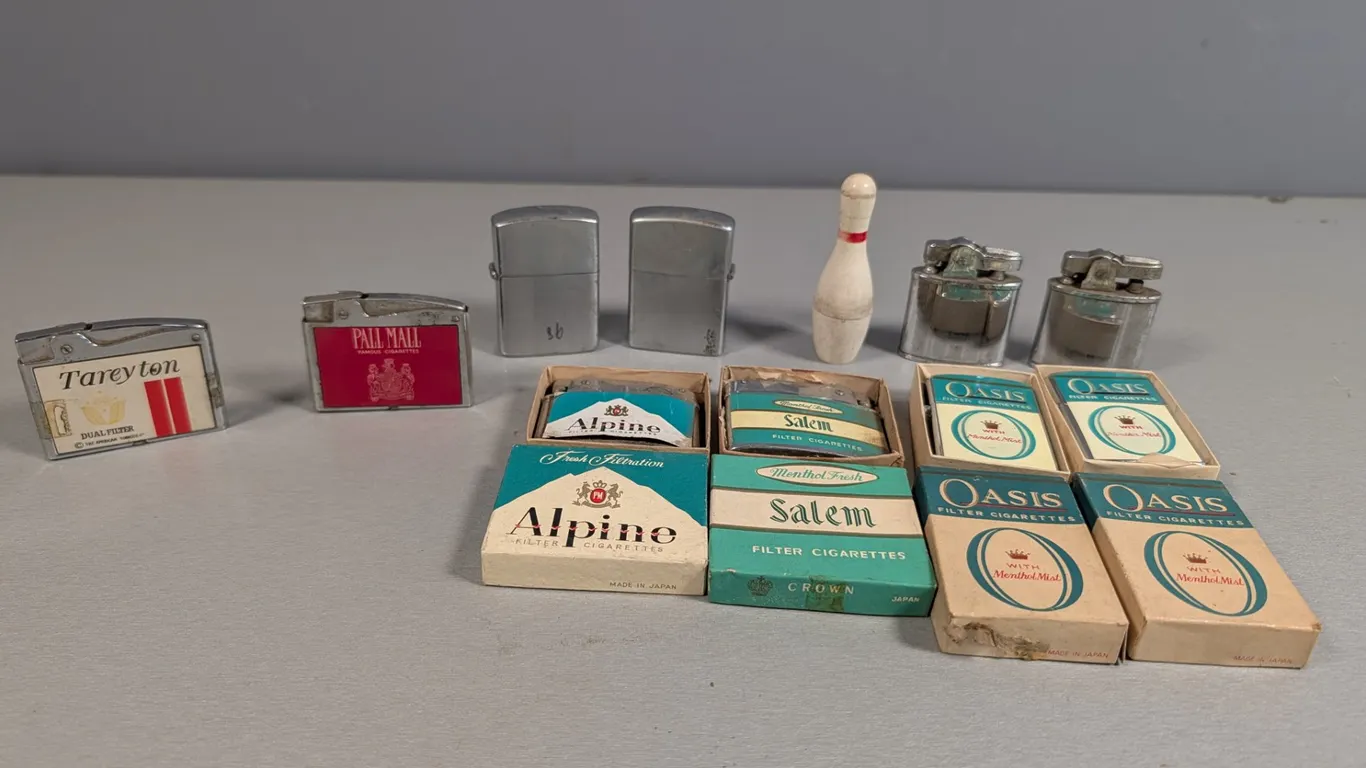 Vintage Lighters and Miniature Cigarette Pack Lighters
