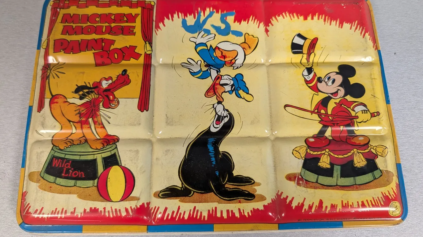 Vintage Mickey Mouse Paint Box Tin