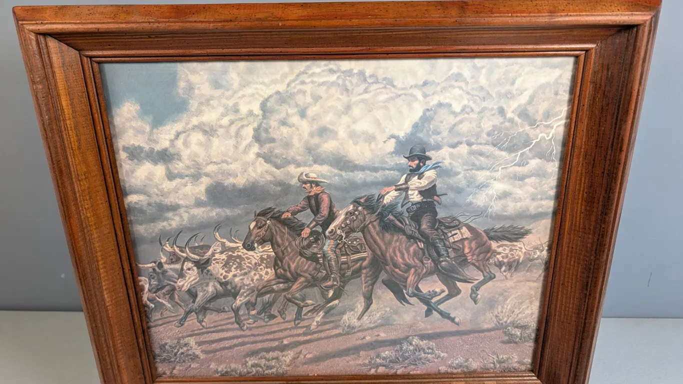 Framed Western Cowboy Art