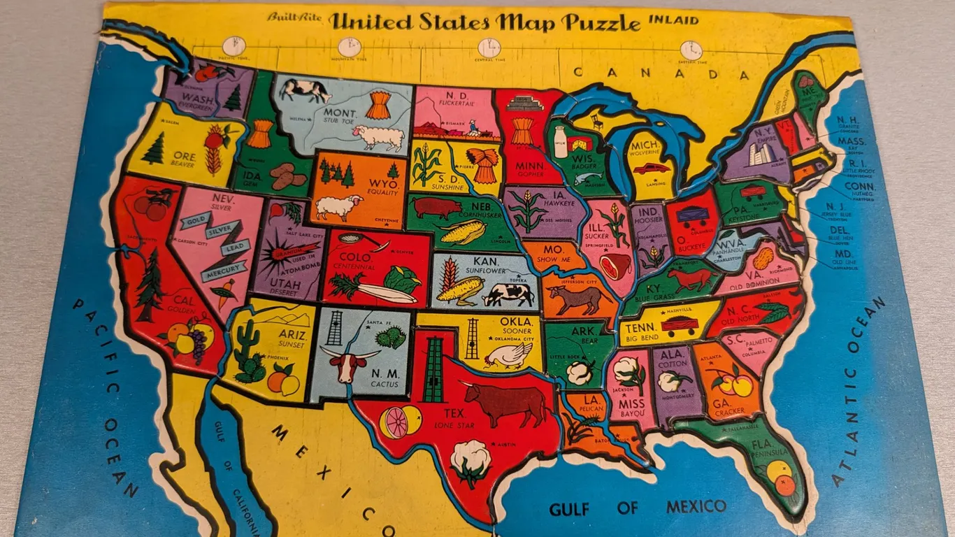 Built-Rite United States Map Inlaid Map Puzzle