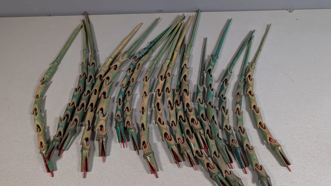 Vintage Articulated Bamboo snakes