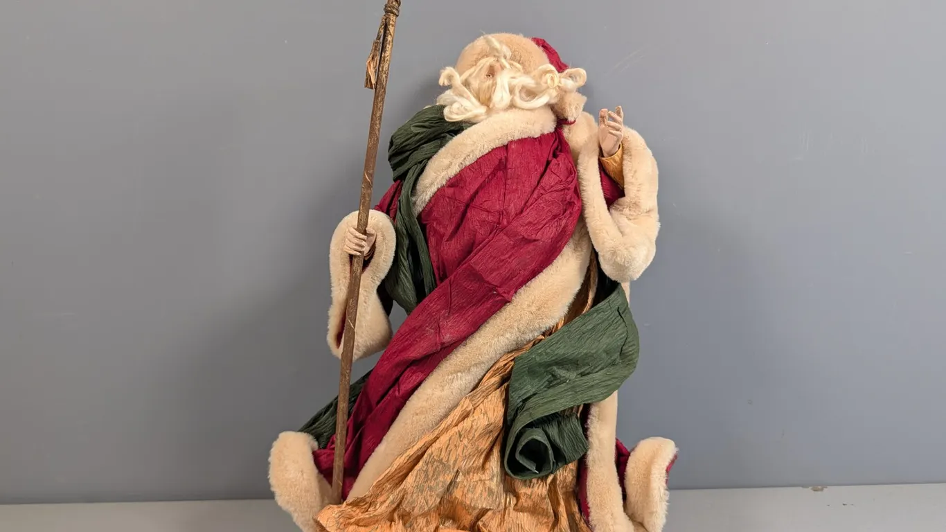 Santa Claus Decorative Figure with Staff