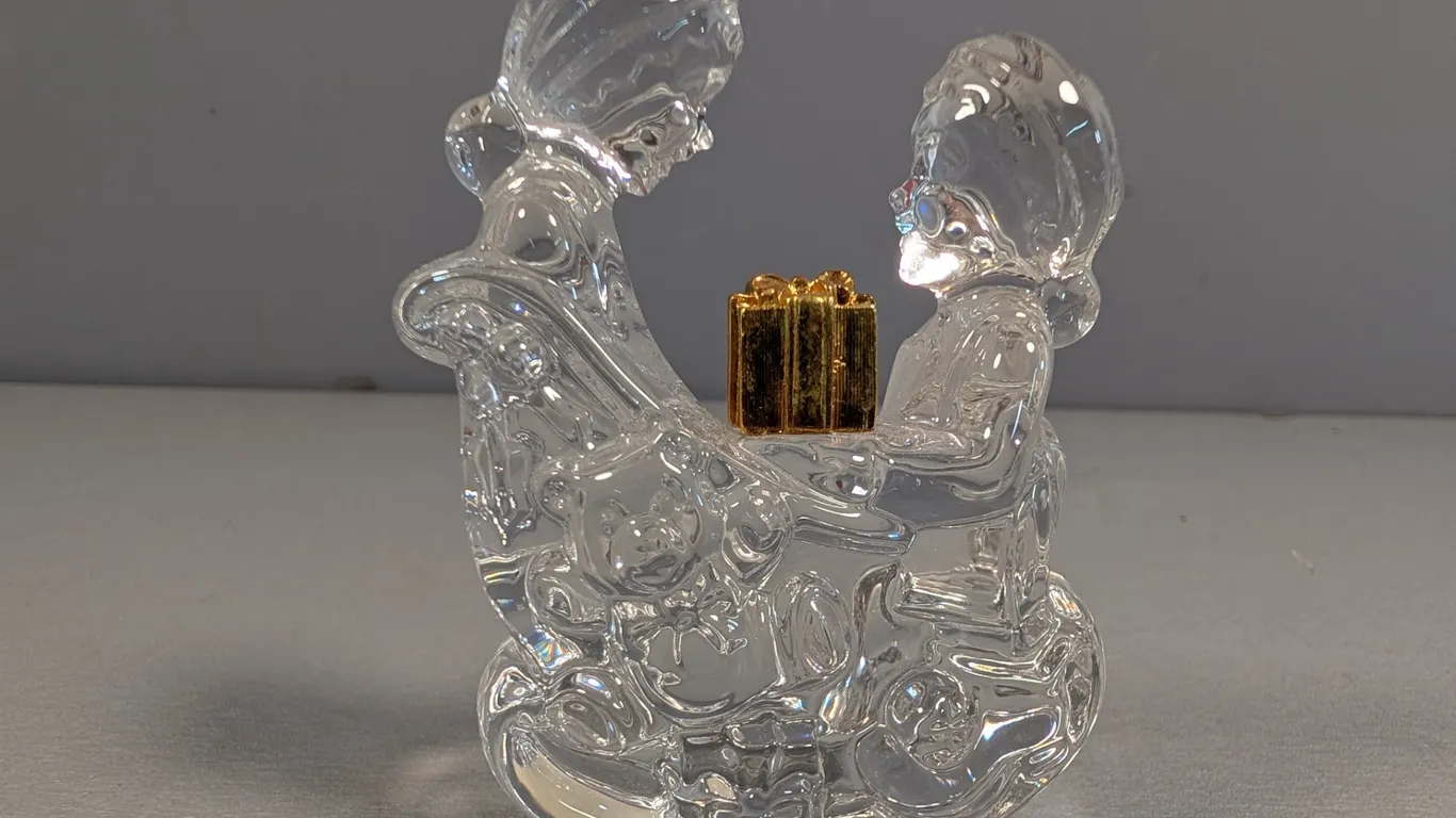 Marquis Waterford Crystal Elves Packing The Sleigh Figurine