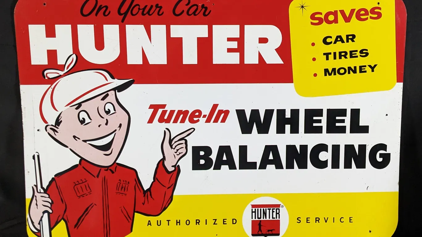 TIN SIGN HUNTER TUNE-IN WHEEL BALANCING
