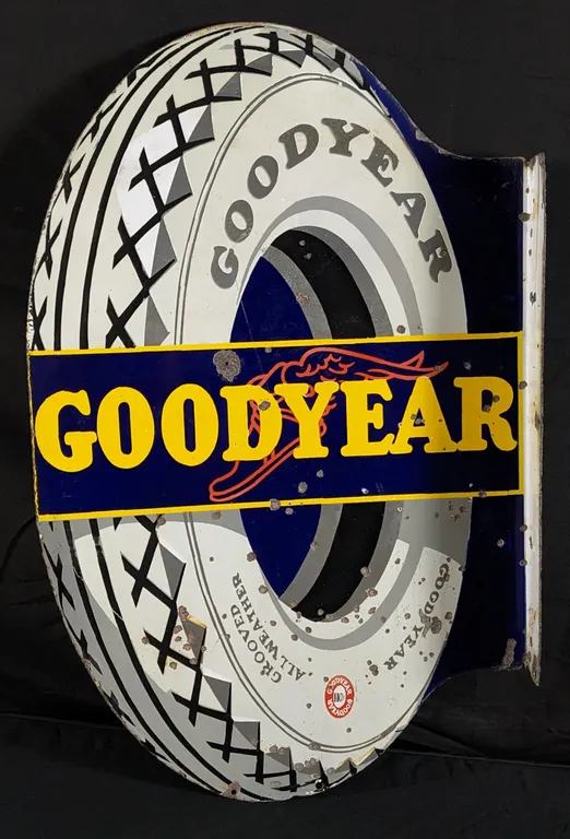 PORCELAIN FLANGE SIGN GOOD YEAR TIRES