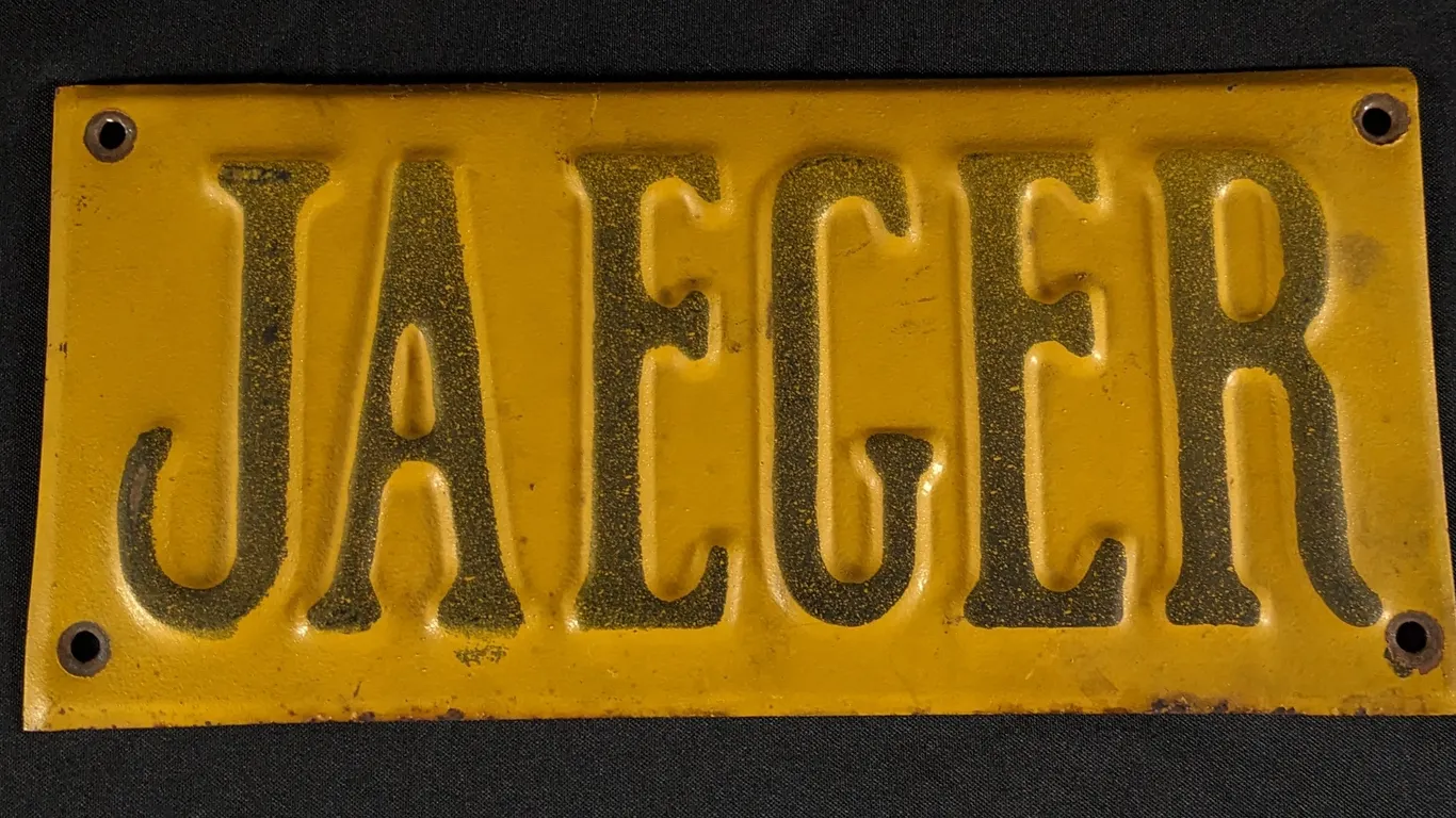 THICK EMBOSSED TIN SIGN JAEGER