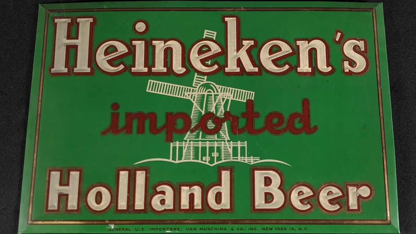 TOC TIN SIGN HEINEKEN'S IMPORTED HOLLAND BEER