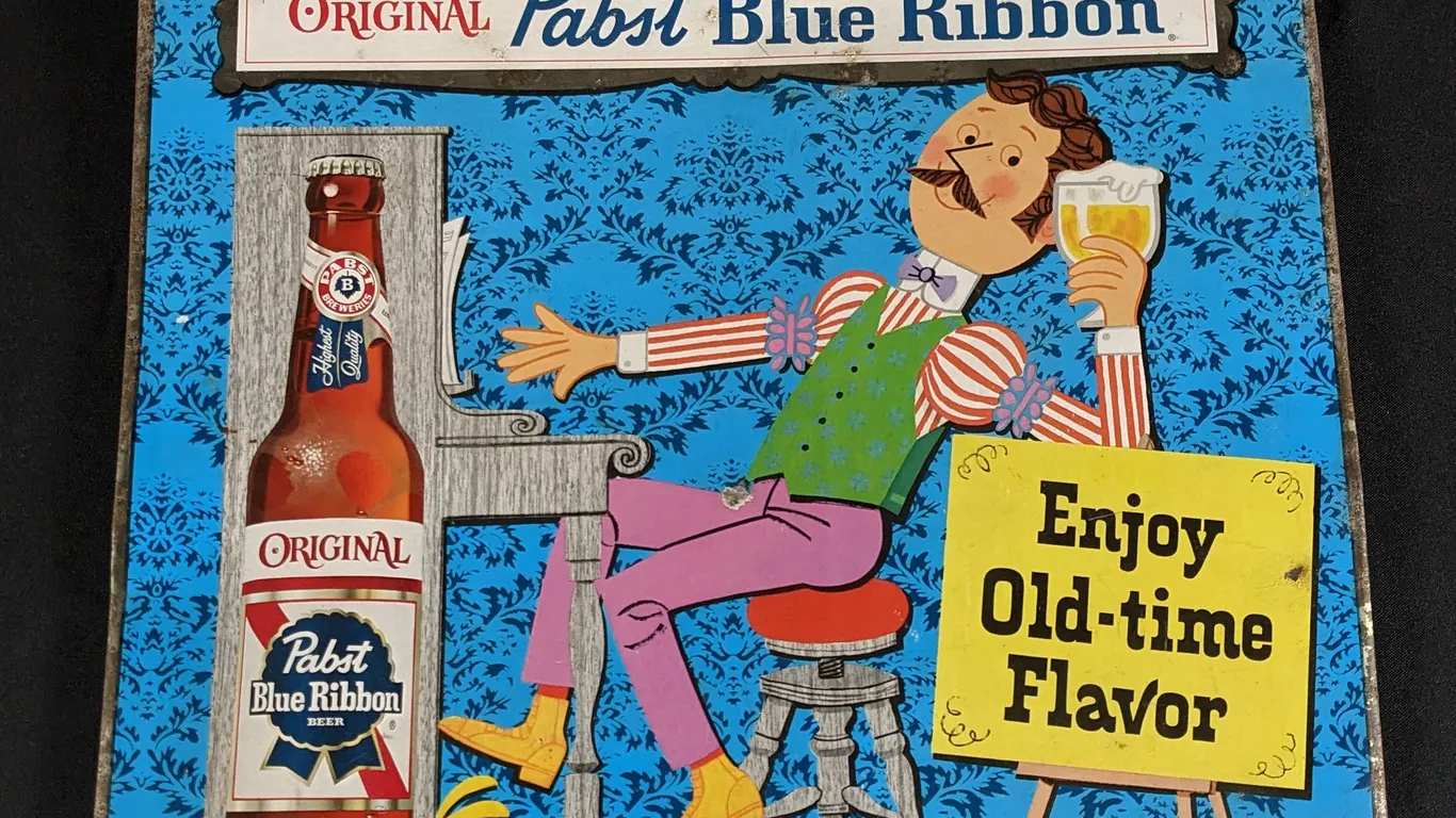 TOC TN SIGN ORIGINAL PABST BLUE RIBBON BEER ENJOY OLD TIME FLAVOR