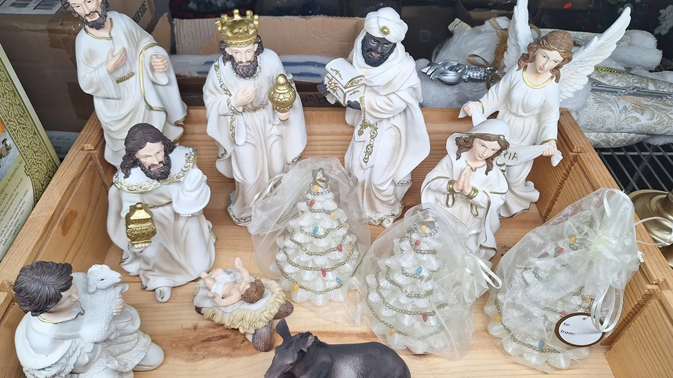 Christmas Nativity Figurine Set, Candle Holders, More
