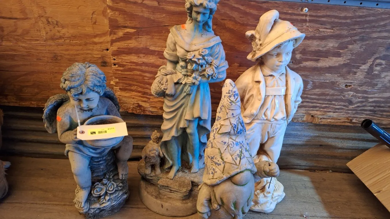 4 Vintage Garden Statues