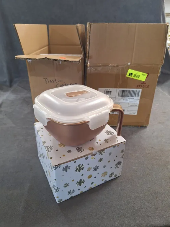 Plastic Storage Containers in Gift Box, Faux Floral