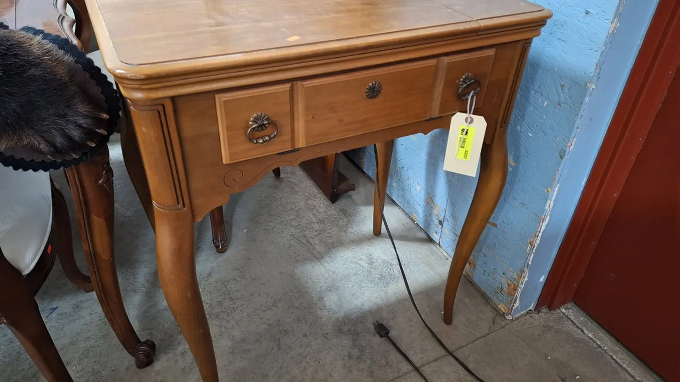 Vintage Singer Slant-O-Matic Sewing Machine Table, 53"x17"x31"