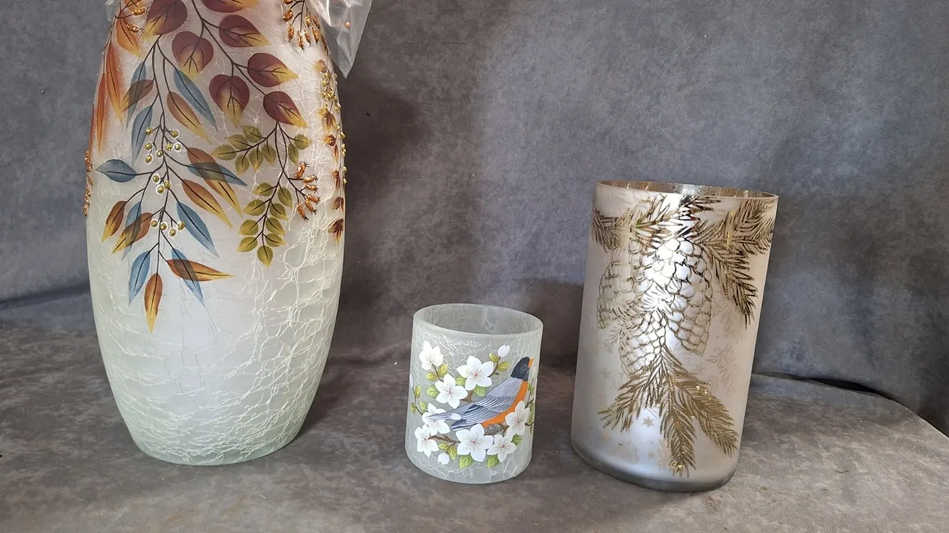 2 Assorted Decor Vases