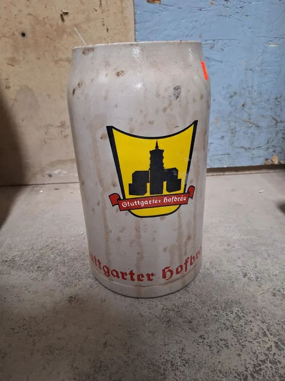 Stuttgarter Hofbrau German Stoneware Beer Stein, 12"